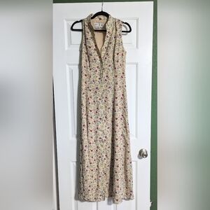 90s vintage floral button dress